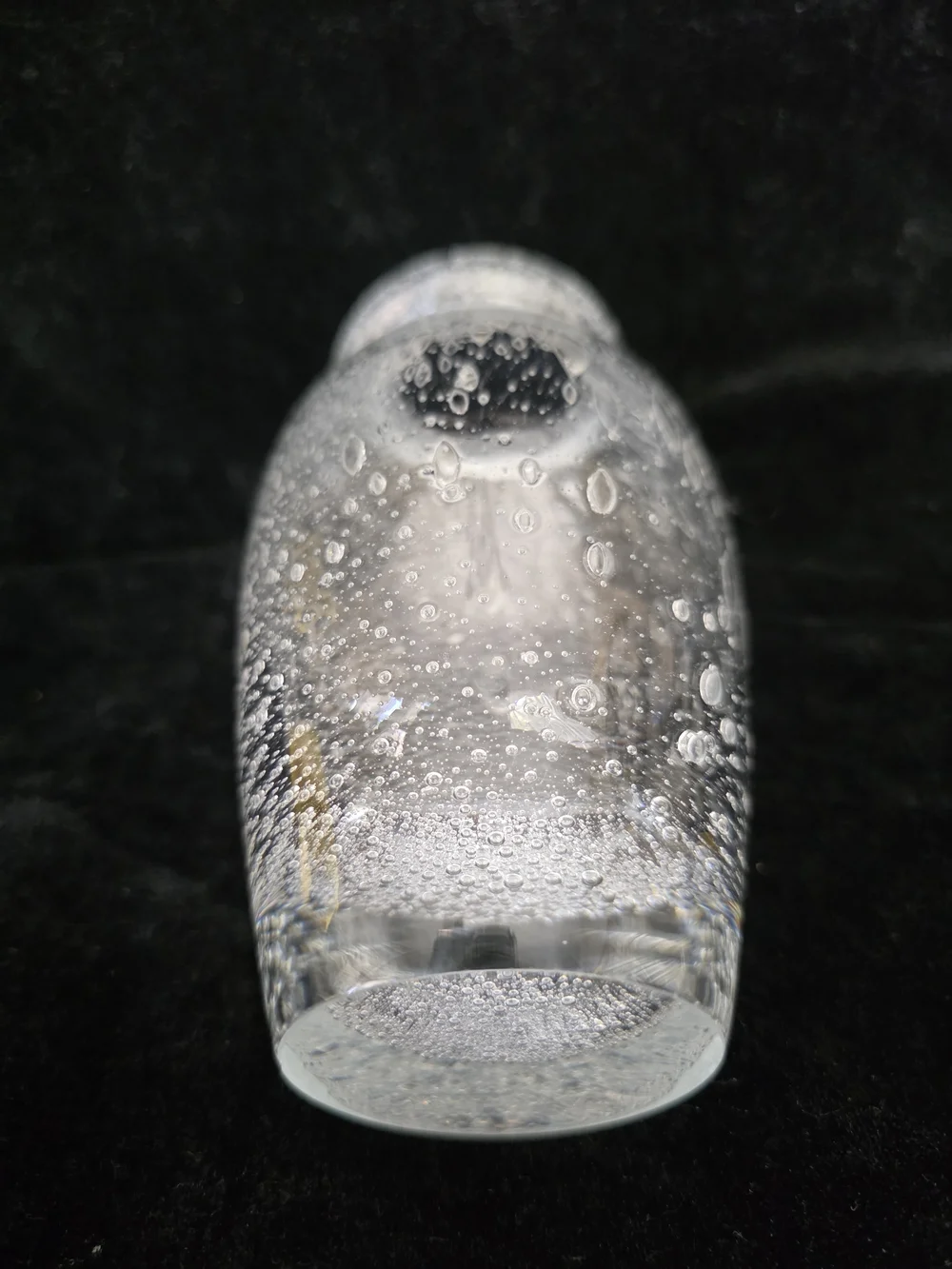 Hand Crafted Clear Bubble Glass Vase